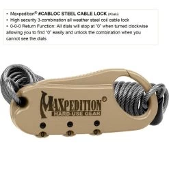 Steel Cable Lock -Maxpedition CABLOCK1 detail